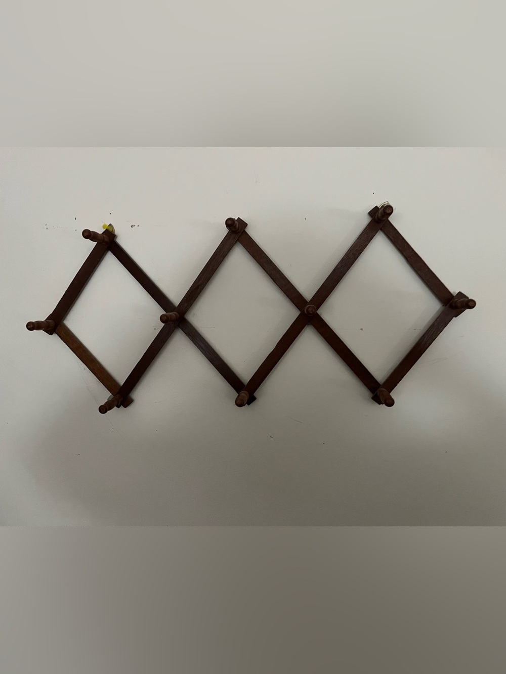 Expandable Wooden Wall Hook Rack in Dark Brown